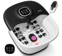 Foot Spa and Massager with Heater, Heated Foot Bath with Remote Control, Pumice Stone, Bubbles, 16 Massage Rollers, Red Light, Pedicure Footspa with Heat, Gift Ideas for Feet Care