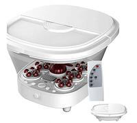 Foot Spa Bath Electric Massager,Small Household Foldable,Automatic Heating and Constant Temperature,38-45°Four Levels of Adjustable Temperature,Oxygen Bubble& Red Light Physiotherapy,White