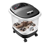 Foot Spa Bath Massager with Fast Heating,Time-Settable Digital Temp Touch Control Foot Soaker,4 Maize Massage Rollers,Feet Stress Relief at Home Office/Black