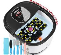 Foot Spa Bath with Automatic Massage and Heating Function, Electric Foot Massager with Pedicure Set, Foot Bath with Shiatsu, Pressure and Kneading Massage Modes, Vibration and Bubble Function,Mia&coco