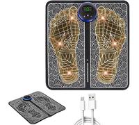Foot Spa & Massager - EMS Foot Massager for Pain and Circulation - Electric Foot Massagers Mat - Electric Foot Massagers - Muscle Stimulator with 8 Modes &19 Levels (Grey)