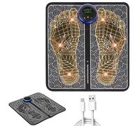 Foot Spa & Massager - EMS Foot Massager for Pain and Circulation - Folding Portable Electric Massage Mat - Revitive Circulation Booster for Feet and Legs, Electric Foot Massagers (Pearl Black)