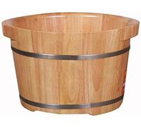 Foot Spa Wooden Barrel Solid Wood Footbath, Sauna Footbath, Oak Footbath with Tooth, Portable Footbath, Household Wooden Bucket, Drop-Resistant Present