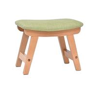 Foot Stool Change Shoe Stool Pouffe Chair Ottoman Removable Linen Cover Hallway Stand Chair Seat Cushion Upholstered Footrest with 4 Legs for Living Room | Hallway 39x26x29cm Max,150KG in Green