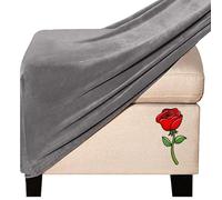 Foot Stool Cover Pouffe Cover Footstool Protector Covers Footstool Slipcover Ottoman Covers Square Rectangle Round Small Large Stretch Jacquard Velvet Ottoman Footstool Cover ( Color : @14 , Size : Sq