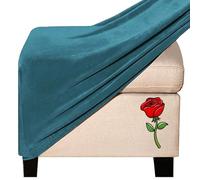 Foot Stool Cover Pouffe Cover Footstool Protector Covers Footstool Slipcover Ottoman Covers Square Rectangle Round Small Large Stretch Jacquard Velvet Ottoman Footstool Cover ( Color : @24 , Size : Sq