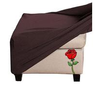 Foot Stool Cover Pouffe Cover Footstool Protector Covers Footstool Slipcover Ottoman Covers Square Rectangle Round Small Large Stretch Jacquard Velvet Ottoman Footstool Cover ( Color : @02 , Size : Sq