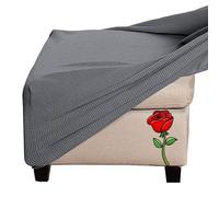 Foot Stool Cover - Pouffe Protector Slipcover for Ottoman - Square, Rectangle, Round, Small, Large - Stretch Jacquard Velvet ( Color : @11 , Size : Sq