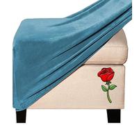 Foot Stool Cover - Pouffe Protector Slipcover for Ottoman - Square, Rectangle, Round, Small, Large - Stretch Jacquard Velvet ( Color : @21 , Size : Sq