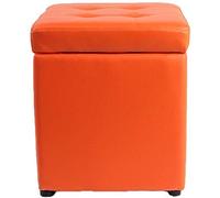 Foot Stool Cube Faux Leather Ottoman Storage Pouf Bench Seat,Toy Box Tray With Hinge Top Organizer Box Pouf Chest(Color:Black,Size:30x30x35cm(12x12x14inch))