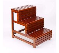 Foot Stool,Footstool, Barstools Solid Wood Ladder Stool Multifunctional Stool Foot Stools/Changing Shoes Folding Chairs Bathroom Stool with 3 Steps (Color : #1)