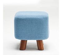 Foot Stool Linen Shoe Change Stool Small Footstool Square Foot Stools Rest Stool Footstools for Living Room s for The Bedroom, blue-28x28x28cm