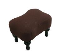 Foot Stool Ottoman Cover Square Stretch Spandex Small Ottoman Slipcover Rectangle Irregular Foot Rest Cover Washable Coffee Color 40.5 * 30.5 * 12.5cm