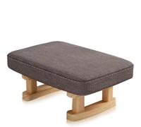 Foot Stool, Pouffe Footstool with Removable Cover, Linen Fabric Small Footstool with Cushion, Footstools for Living Room Entryway Office Bedroom(Dark Grey)