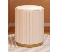 Foot Stool,Round Ottoman Small Foot Stool, PU Upholstered Vanity Stool Chair Foot Rest Stool, Low Coffee Table Footrest, Shoe Changing Stool For Living Room Entryway Cloa