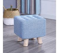 Foot Stool Square Footstool Linen Foot Stools Shoe Change Stool Rest Stool for The Bedroom for Living Room Removable Seat Cover Foot Stool,blue-29x29x29cm