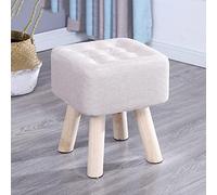 Foot Stool Square Footstool Linen Foot Stools Shoe Change Stool Rest Stool for The Bedroom for Living Room Removable Seat Cover Foot Stool,Plain-29x29x35cm