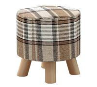 Foot Stools Living Room Footstool Stool Square Storage Chest Footstool Simplicity Shoe Bench Change Cotton and Linen Fabric Easy to Remove and Wash 30x30x29cm Stool Leg Rest (Color: R