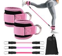 Foot Straps Cable Pull Set, D-Rings Kickbacks Foot Strap Resistance Bands, Adjustable Ankle Straps, Women and Men Kickbacks Foot Strap, Leg Training and Glutes