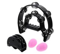 Foot Tambourine 6Pcs Handheld Foot Tambourine Double Row Metal Cymbals Musical Instrument Set Percussion Shaker Rhythm Education