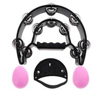 Foot Tambourine 6Pcs Musical Instrument Set for Handheld Foot Tambourine Double Row Design Comfortable Grip Shaker for Rhythm