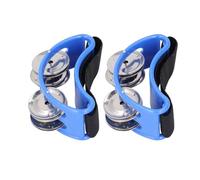 Foot Tambourine Adjustable Cord ABS Plastic Musical Instrument Percussion Pedal for Adults Pair Them with Drums for Concerts Parties Birthdays (Blue)