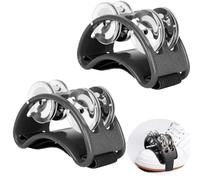 Foot Tambourine, Foot Shaker, Foot Drum, Percussion Musical Instrument, for Acoustic Performances and Improvisation, for Parties, Concerts, Bars and Other Occasions, 2 Pcs, Black