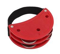 Foot Tambourine Musical Instrument, Plastic Shell with Metal Bells, Black - Lightweight and Portable, Crisp Sound for Guitarists and Singers (Red)