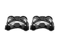 Foot Tambourine Percussion Instrument for Concert Party Nylon Cord Adjustable Size ABS Plastic Multifunctional Music Gear (Black),Strength Training