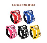 Foot Tambourine, Percussion Instruments with 4 Pairs of Stainless Steel Jingles & Elastic Strap Foot Tambourine Percussion Musical Instrument for Cajon (Yellow)