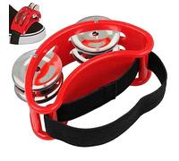 Foot Tambourine Percussion Shakers with Elastic Strap Musical Instrument Foot Drum Bright Voice Foot Tambourine for Performance