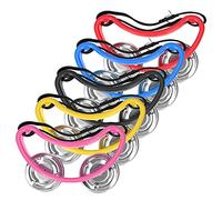 Foot -Tamburin Form Metal Jingles Percussion Musical Instrument for Every Music Environment, 5pcs