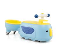 Foot-to-Floor Sliding Car Toddler Ride on Toy with Trailer COSTWAY Blue One Size