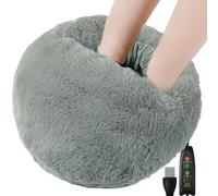 Foot Warmer Large USB Electric Feet Warmer with 3 Temperature ＆ 3 Timer Settings Machine Washable Foot Heater Fat Heating Pad for Bed, Office, Under Desk