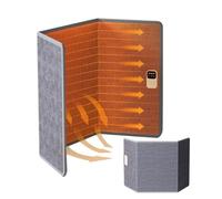 Foot Warmer Under Desk with Blanket, Foldable Space Heater Panel Space Heater with Timer and Thermostat Quiet and Small Space Foot Warmer for Office and Home,Grey-General