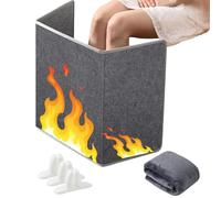 Foot Warmer Under Desk with Blanket, Foldable Space Heater Under Desk Leg Warmer for Office with Timer and Thermostat Quiet and Small Space Foot Warmer for Office and Home,Grey-General