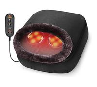Foot Warmer with 5-Mode Vibration Massage & 2-Level Heating, Cozy Heated Foot Cushion with Detachable Top Cover for Back or Feet