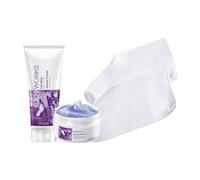 Foot Works Lavender Set - consisting of 3 Items - Overnight Treatment 150ml, Clay mask 75ml and moisturising Socks by Avon