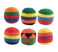 Footbag Set, with Hand-made Knitted Design, 6 Pieces, Juggling Ball Outdoor Game, Travel Camping Accessory, Random Styles, for Garden Backyard Park Beach Day