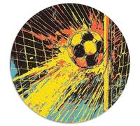 Football 1000 Piece Round Puzzle Sports Basketball Physical Education Durable Family Puzzle Stress Relief Educational Home Decor 1000pcs (67.5x67.5cm)