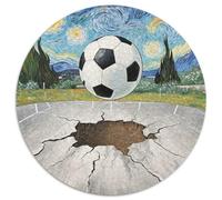 Football 1000 Pieces Jigsaws Symbol Round Jigsaw for Adults And Kids Colorful Unique Challenge Games Scene Creative 1000pcs (67.5x67.5cm)