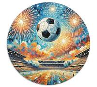 Football 1000 Pieces Jigsaws Symbol Round Puzzle for Adults And Kids Colorful Unique Challenge Games Scene Creative 1000pcs (67.5x67.5cm)