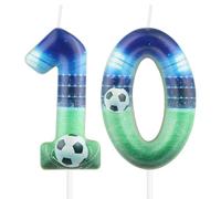 Football 10th Birthday Candles for Cake,10th Birthday Decorations for Boy,Soccer Number 10 Candle for Football Themed Party Decorations,Soccer Candles for Boys Men Ball Party Celebration Supplie