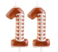 Football 11th Birthday Candle Number 11 Candle Football Cake Decoration Birthday Party Supplies Superbowl Football Themed Cake Topper Decorations for Kids Boy Girl Tailgate Party Decor Supplies