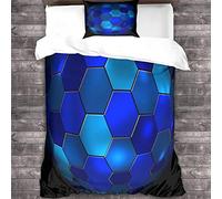 Football 2 Pieces Luxury Hotel Quality Reversible Bedding Duvet Cover Set 3D Printed Bedding Soccer Ball Sport Quilt Cover Gothic Decor, Ultra Soft Microfiber Comforter Cover Single(135x200cm)