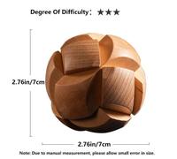 (Football) 3D Wooden Kongming Lock Puzzle - Brain Teaser Ball for Relax, Desktop Intelligence Game, (Football Design), Office Release Pressure, Puzzle