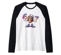 Football 67 Ice Cream Drip Funny Six Seven Number 67th Bday Raglan Baseball Tee