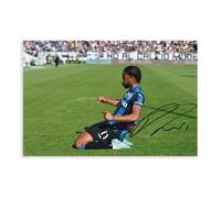 Football - Ademola Lookman - Handsignierte Canvas Poster Wall Art Decor Print Picture Paintings for Living Room Bedroom Decoration 24x36inch(60x90cm)