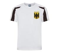 Football Adults Personalised Embroidered Germany Deutsche Style in White Short Sleeves Best Gift for Unisex Adults (S)