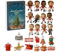 Football Advent Calendar 2025 24 Days Football Advent Countdown Calendar 24PC Acrylic Christmas Tree Decorations for Fans A02